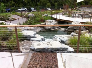 Cable railings featured throughout the zoo garden