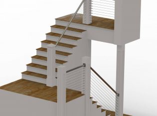 Rendering of cable railing