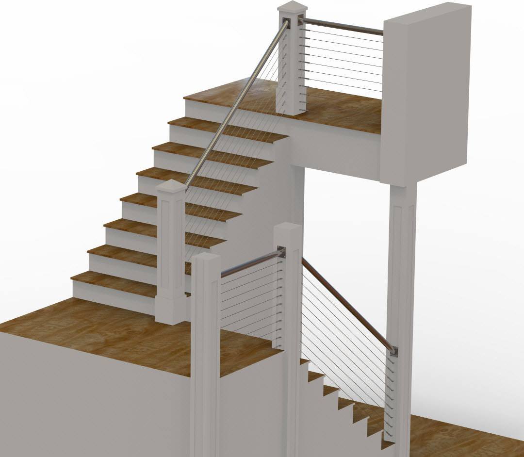 Rendering of cable railing
