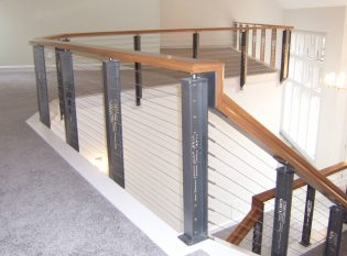 Craftsman style railing with herringbone pattern