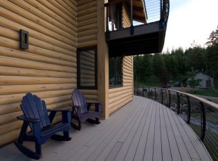 Curved composite deck and railing