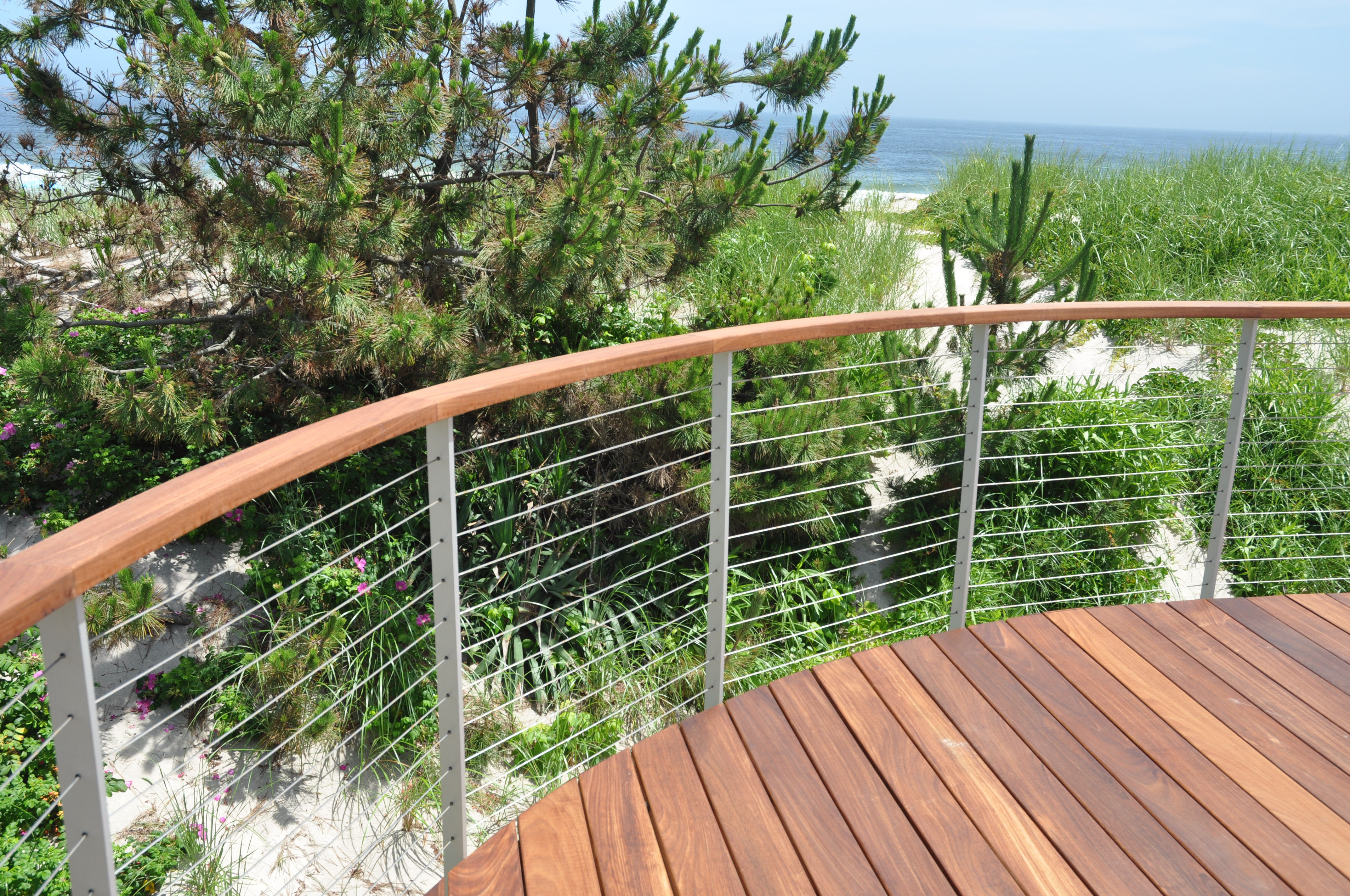 Curved ipe deck with the Ithaca style railing