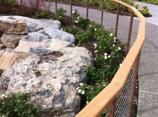 Curving landscape bridge railing