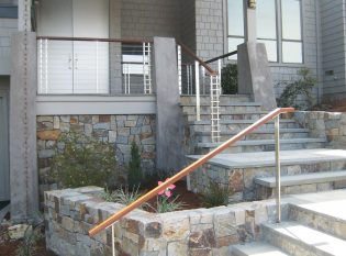 Custom stainless handrail support