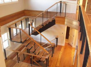 Custom cable stair railing Nantucket