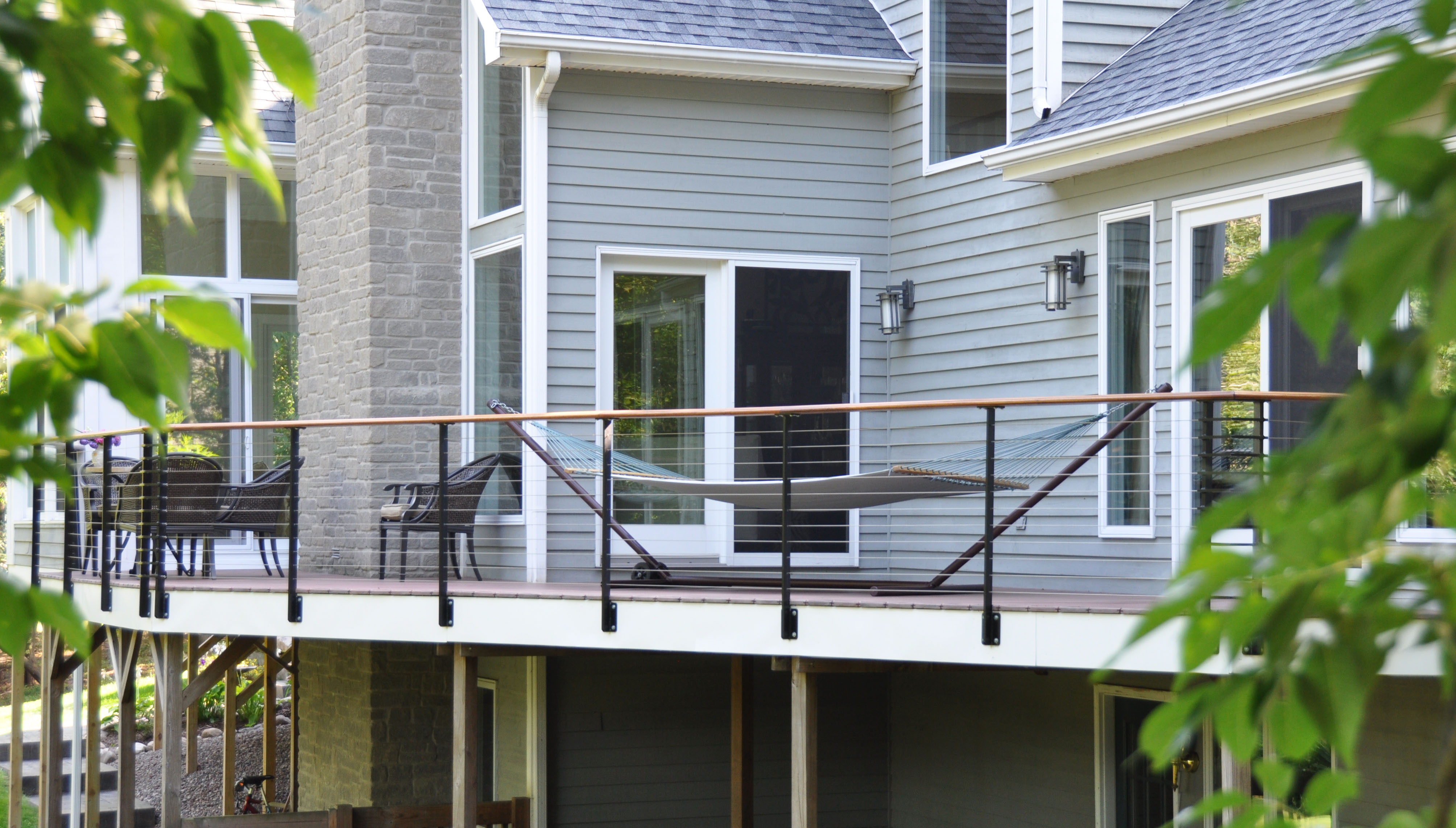 Deck with Cable Railing System - Lockport, NY - Keuka Studios