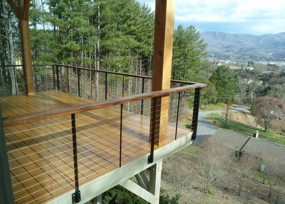 Deck railing in the mountains of North Carolina