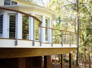 Faceted handrail with our Tokyo style cable railing