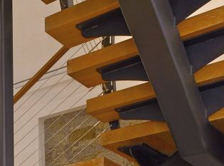 Floating stringer staircase details