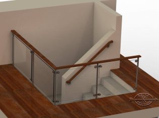 Glass railing rendering