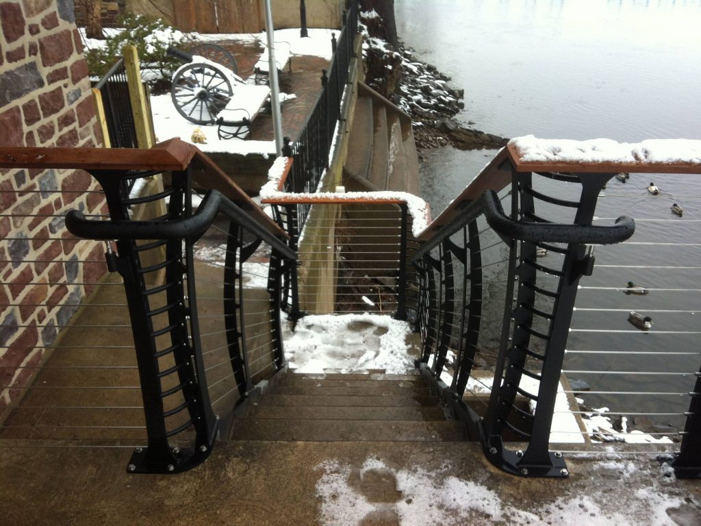 Patio Railing with curved railing posts New Hope, PA Keuka Studios