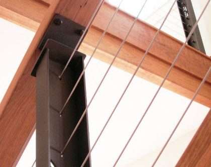 Craftsman style railing with Herringbone Cable Railing