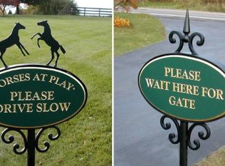 Horse farm signs