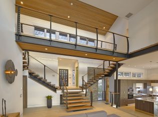 Keuka Studios center supported floating stair