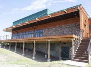 Keuka Studios railing on this Lewis and Clark building