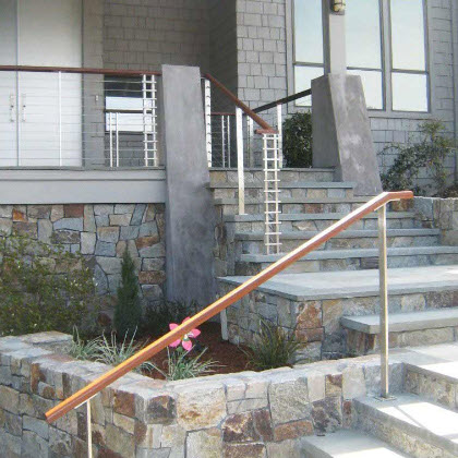 Stainless steel cable deck railing -Los Altos Hills