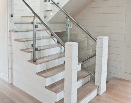 Nanctucket MA Glass Railing Stair