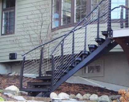 outdoor curved staircase