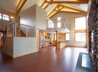 Open floor plan and balcony