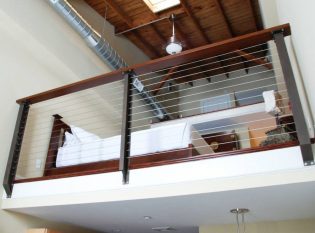 Prairie Style cable railing loft