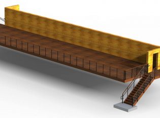 Rendering for building with cable railing