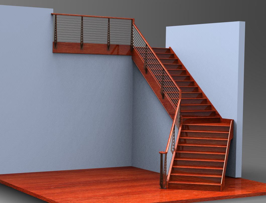 Rendering of Cherry Staircase
