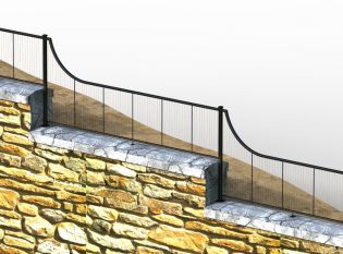 Rendering of vertical cable railing