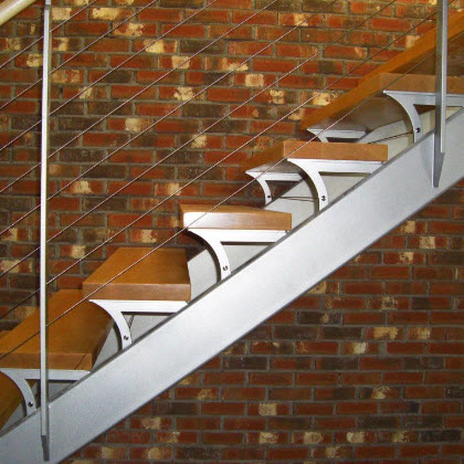 Open Stringer Stair with Custom Treads – Rochester, New York