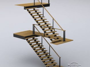 Rendering of stair and railing