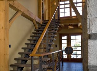 Rustic stair railing