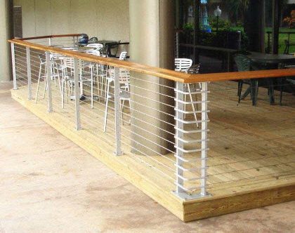 Exterior railing at a college dining area - Tampa FL