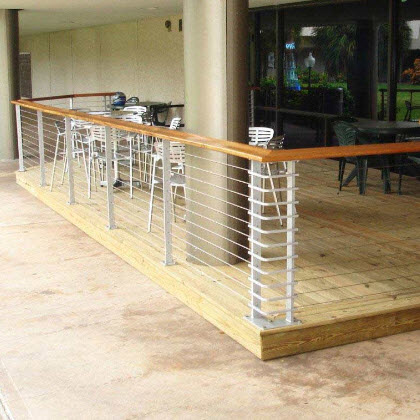 Exterior railing at a college dining area - Tampa FL