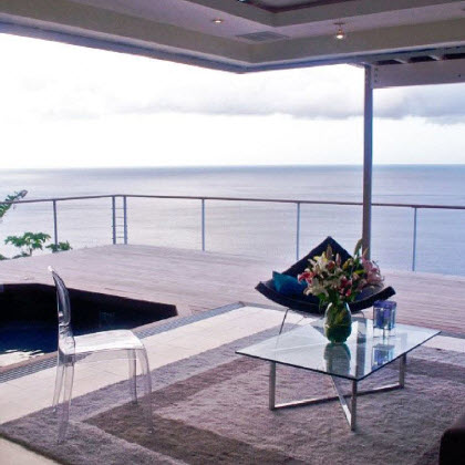 Clear anodized aluminum railing system - Tortola British Virgin Islands