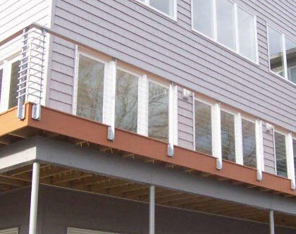 Modern cable railing for a deck