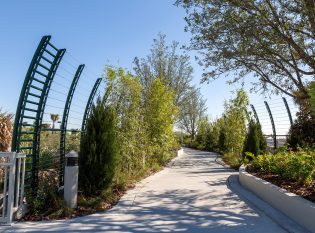 View Down Pedestrian Bridge Path