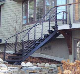 Curved Stairs and cable railing