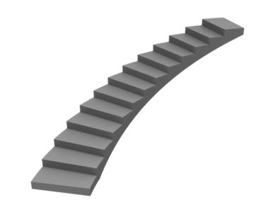 Illustration of a curved staircase