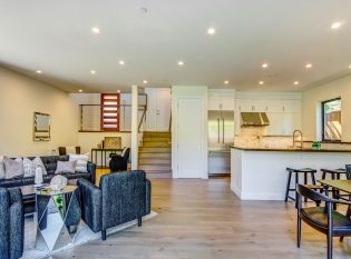 Entry living space and kitchen 