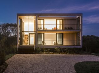 modern home with exterior cable railings