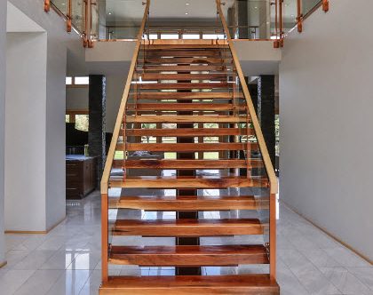 floating glass railing staircase