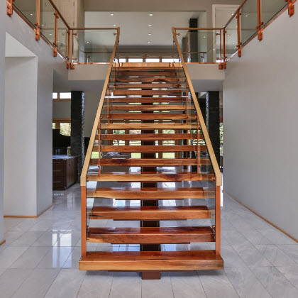 floating glass railing staircase