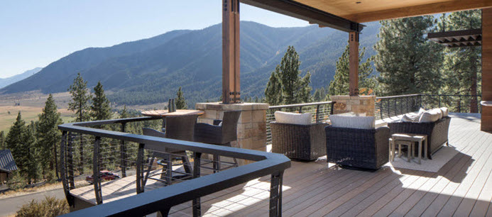 Deck Railing with mountain view