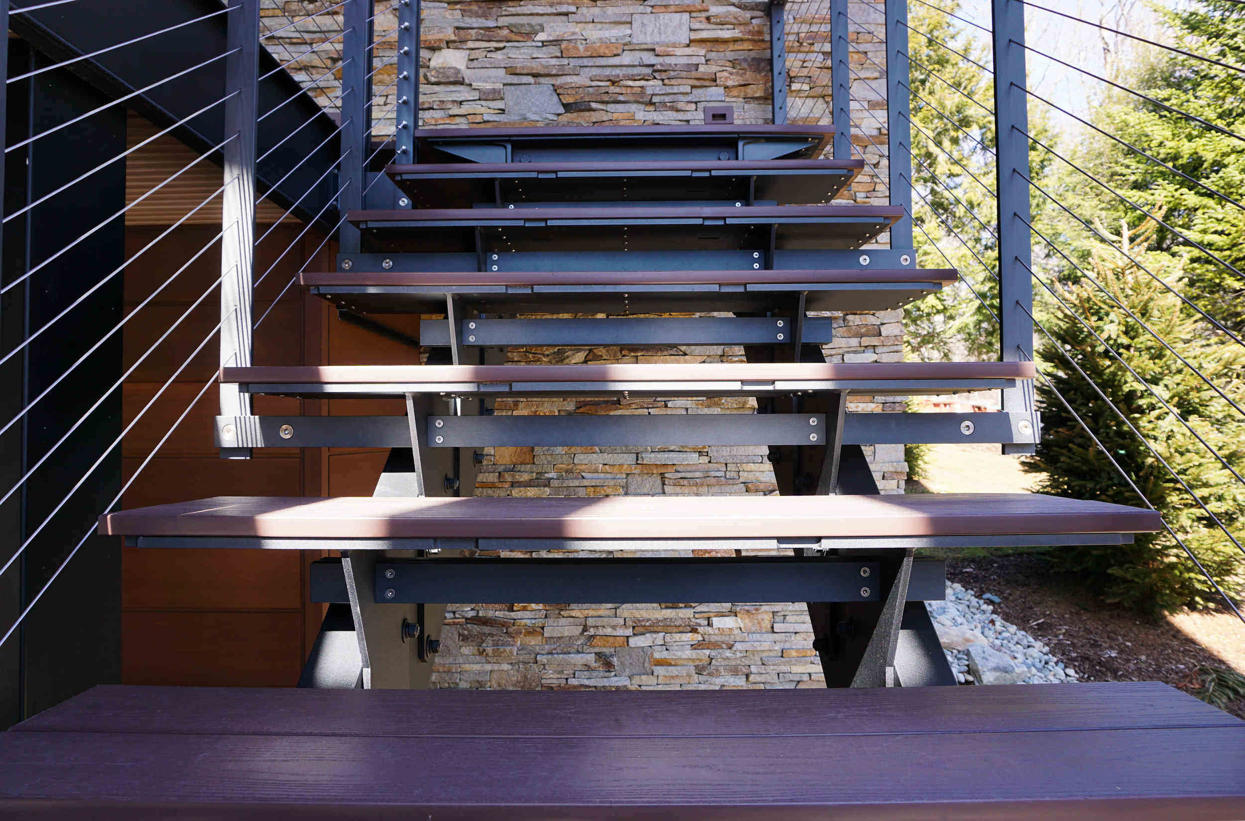 Modern Craftsman Cable Railings and Staircases-Central, VT - Keuka