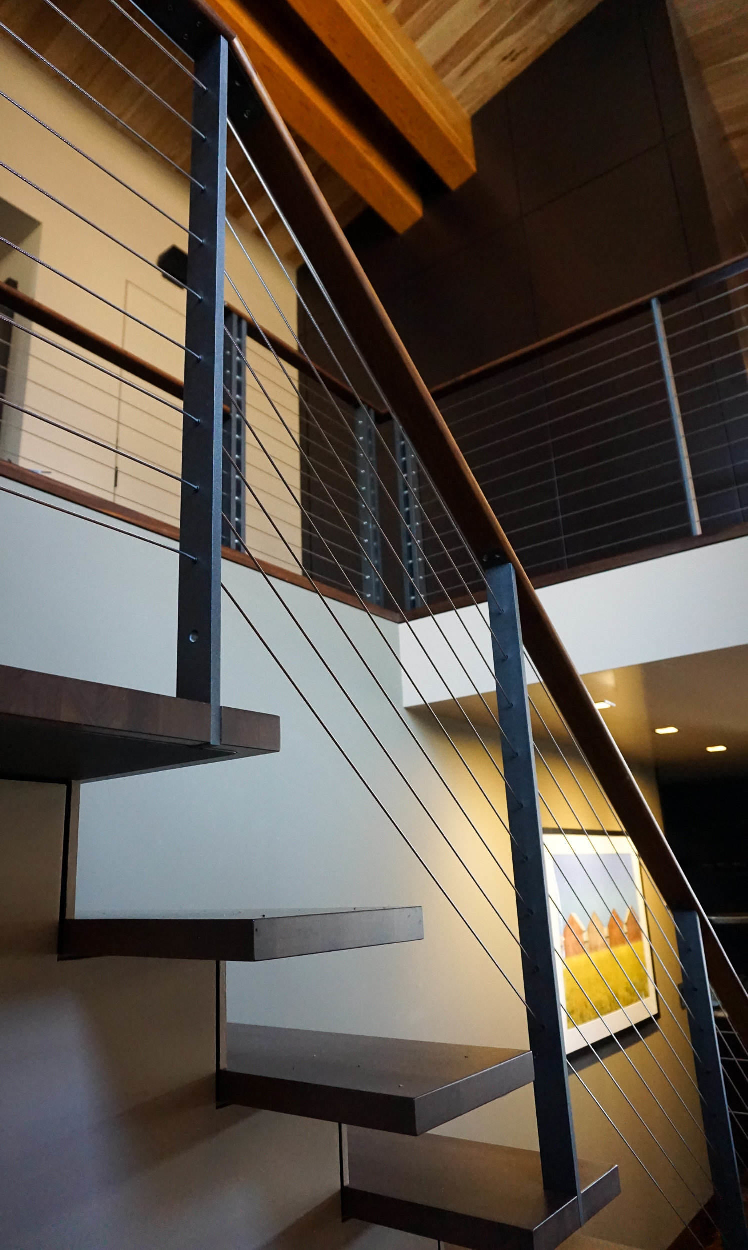 Modern Craftsman Cable Railings and Staircases-Central, VT - Keuka