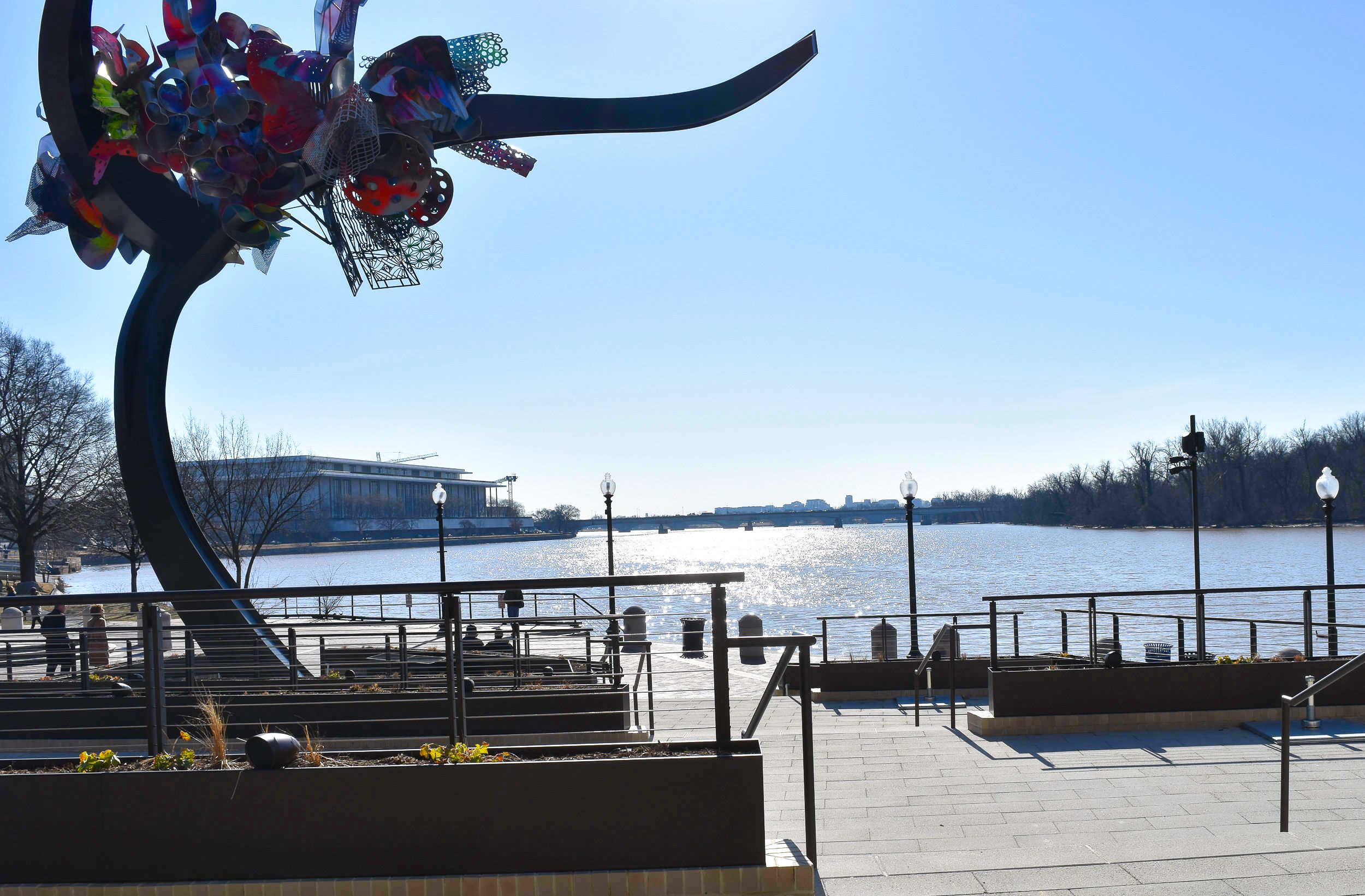 View of the Potomac River through Keuka Studios custom cable railing.
