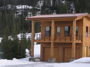 Timber frame house with cable railing system