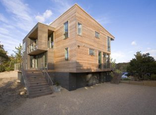 Long Island waterfront home after renovation.