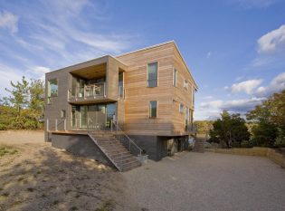 Renovated Long Island home with cable railing.