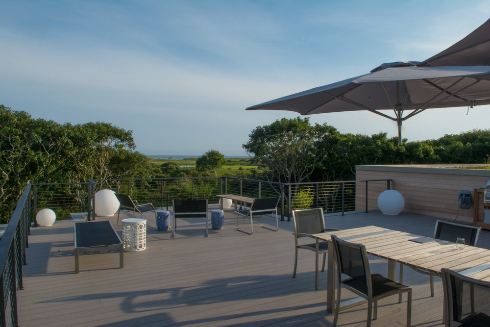 View of ocean from Martha's Vineyard rooftop deck