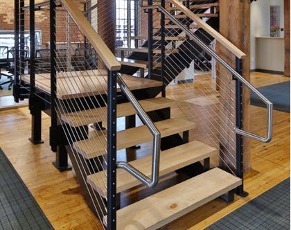 Commercial stair railing at Duke University